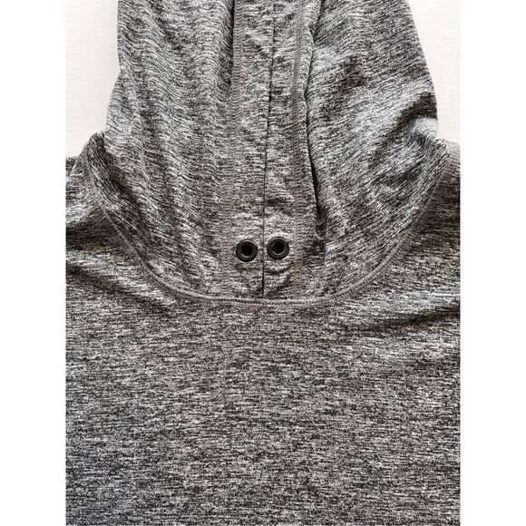 Athleta Uptempo Short Cropped Hoodie Charcoal Grey Size Large Long Sleeve Hooded - Picture 6 of 11